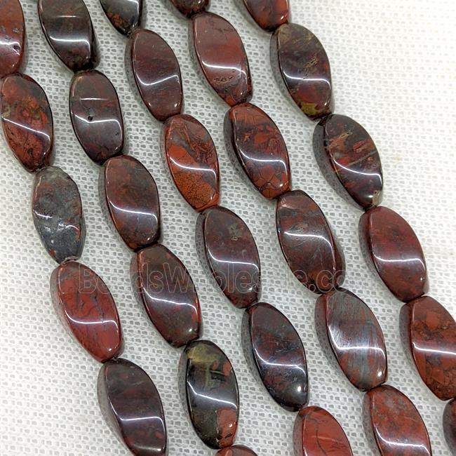 Natural Poppy Jasper Twist Beads