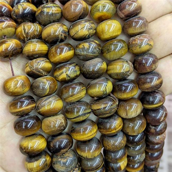 Natural Tiger Eye Stone Beads Smooth Rondelle