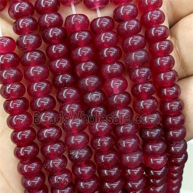 Red Jade Beads Smooth Rondelle Dye