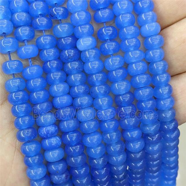 Blue Jade Rondelle Beads Smooth Dye