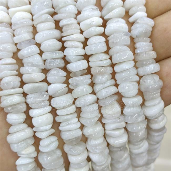 Natural White Moonstone Chips Beads Freeform