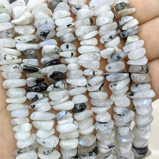 Natural White Moonstone Beads Chips Freeform
