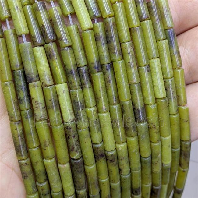 Chinese Taiwan Jadeite Tube Beads Green