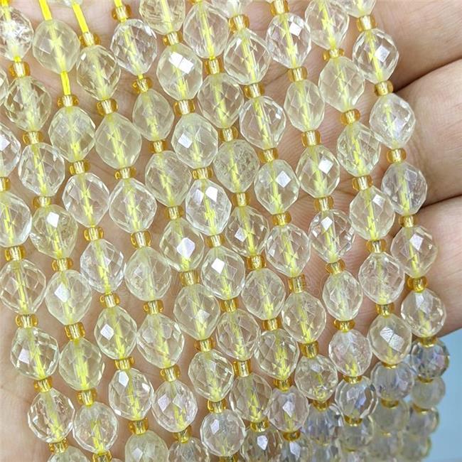 Natural Lemon Quartz Rice Beads Faceted