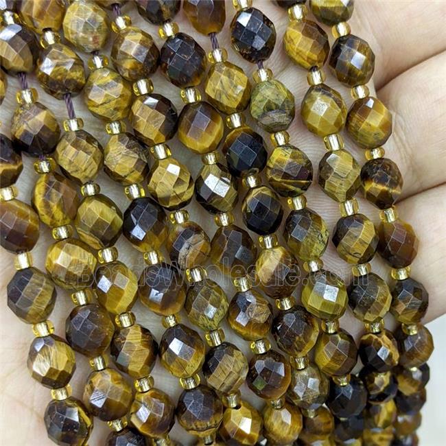 Natural Tiger Eye Stone Beads Faceted Rice