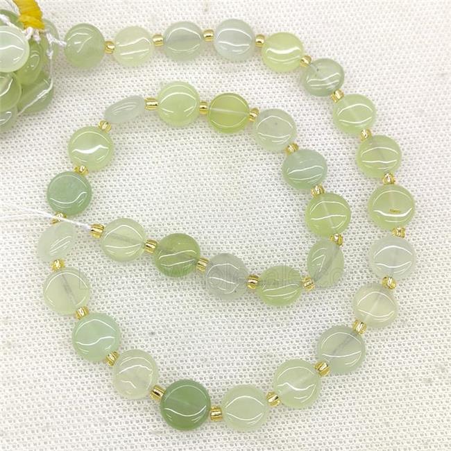 Natural New Mountain Jade Coin Beads
