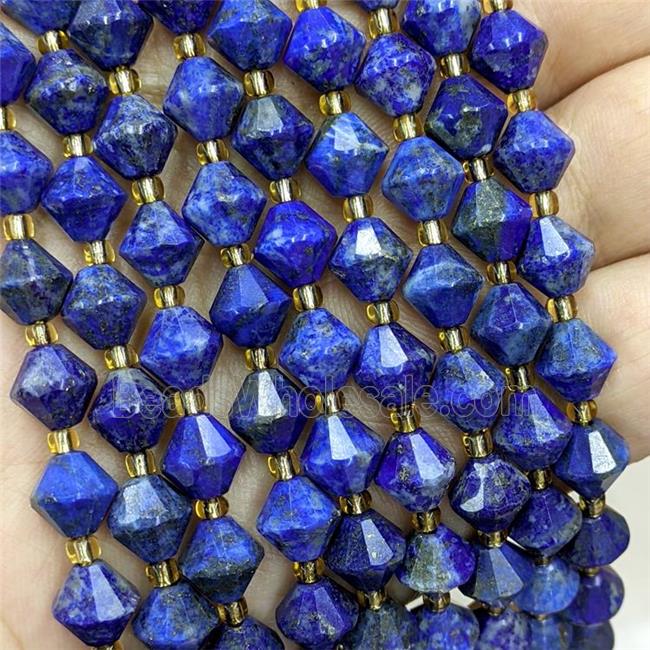 Natural Blue Lapis Lazuli Bicone Beads