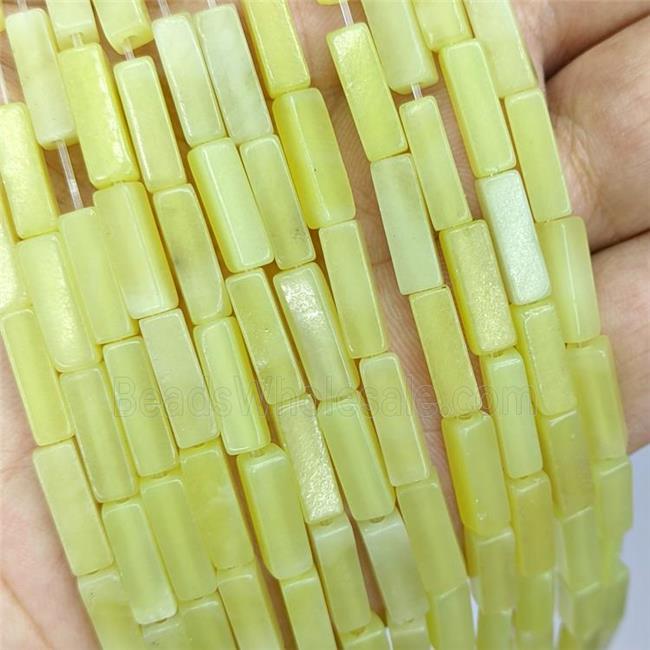 Lemon Jade Cuboid Beads