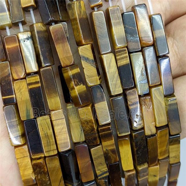 Natural Tiger Eye Stone Cuboid Beads