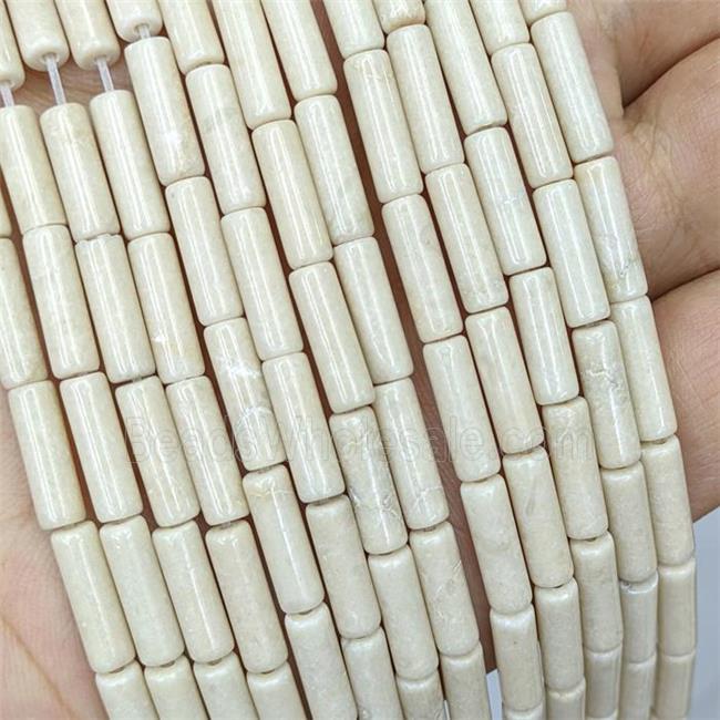 Natural River Jasper Tube Beads