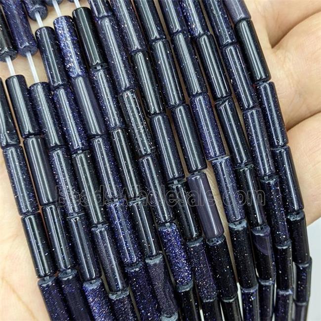Blue Sandstone Tube Beads