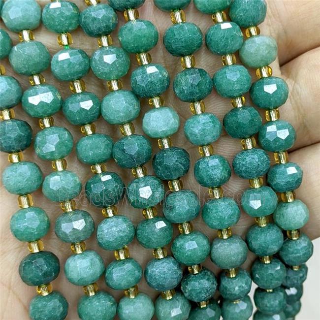 Natural Green Aventurine Beads Faceted Rondelle Dye