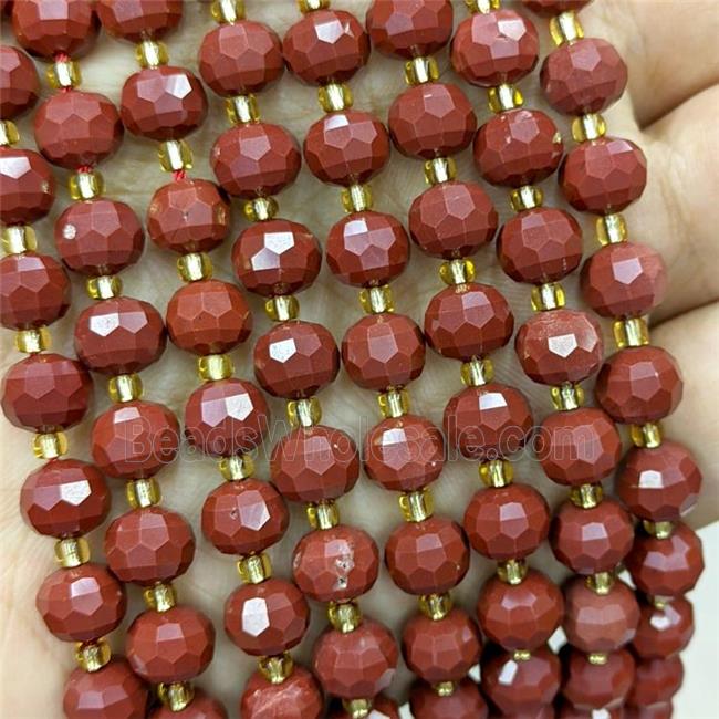 Natural Red Jasper Beads Faceted Rondelle