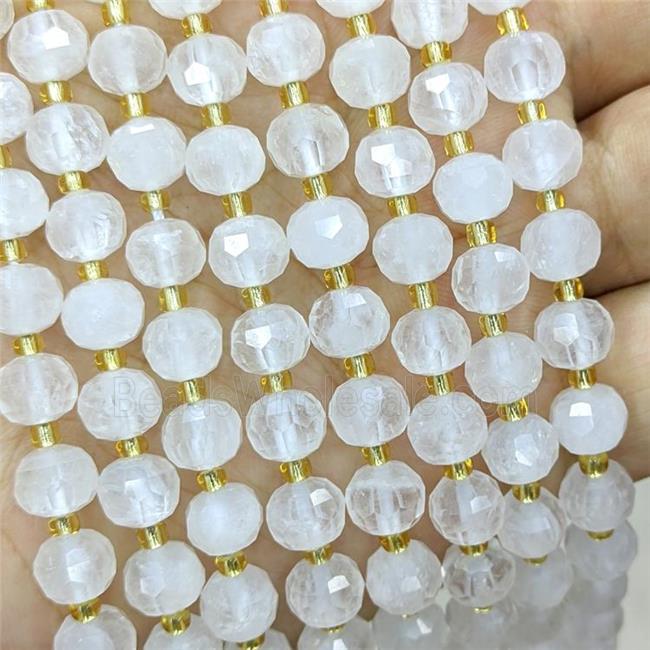 Natural Clear Quartz Beads Faceted Rondelle