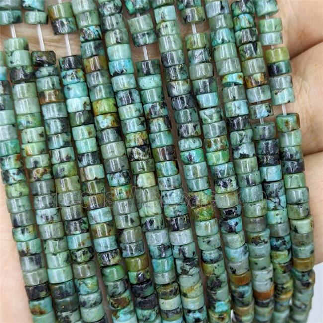Natural Green African Turquoise Heishi Beads