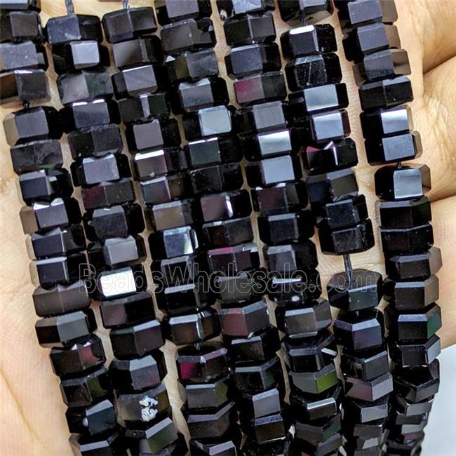 Natural Black Onyx Agate Hexagon Beads