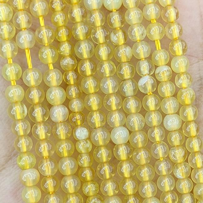 Natural Yellow Opal Beads Smooth Round