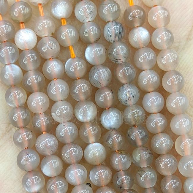 Natural Moonstone Beads Multicolor Smooth Round