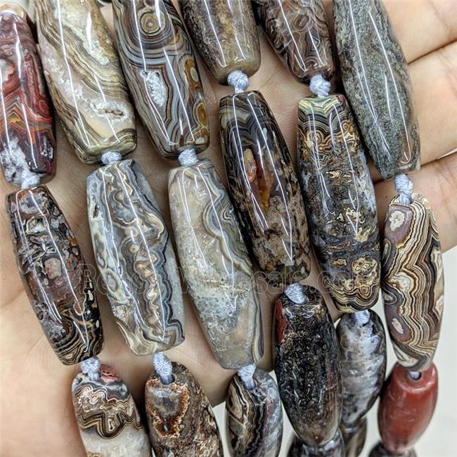 Natural Crazy Lace Agate Rice Beads