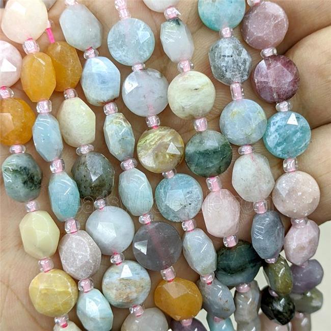 Natural Gemstone Beads Mixed Faceted Coin