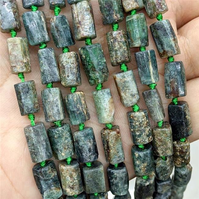 Natural Green Kyanite Tube Beads