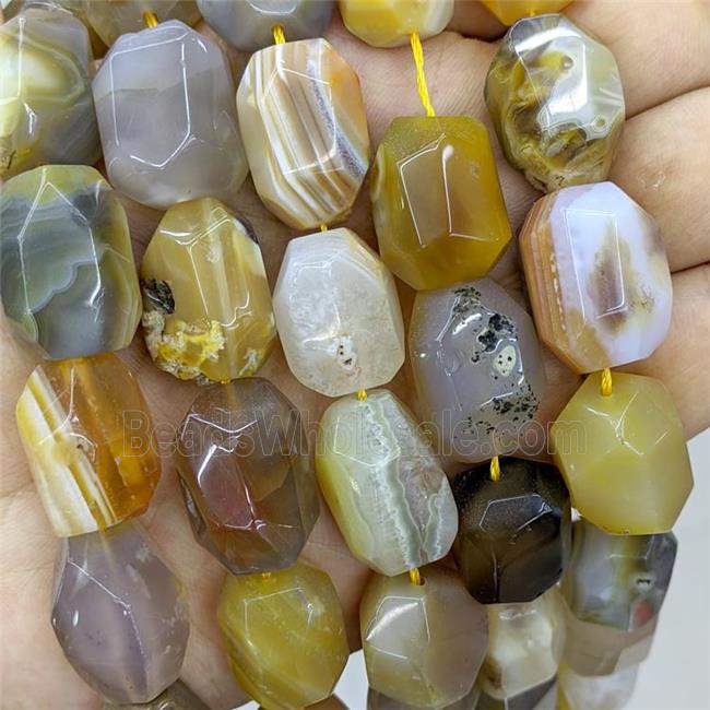 Natural Yellow Botswana Agate Nugget Beads Freeform