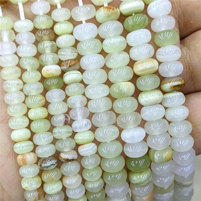 Natural Afghanistan Jadeite Beads Smooth Rondelle Olive