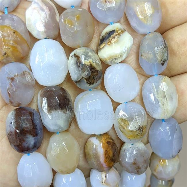 Natural Blue Chalcedony Nugget Beads Faceted Freeform B-Grade