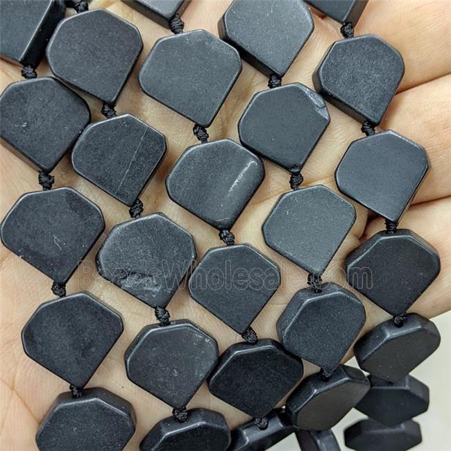 Natural Black Shungite Heart Beads