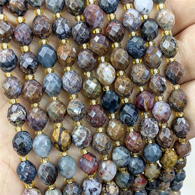 Natural Pietersite Jasper Beads Faceted Rice Multicolor