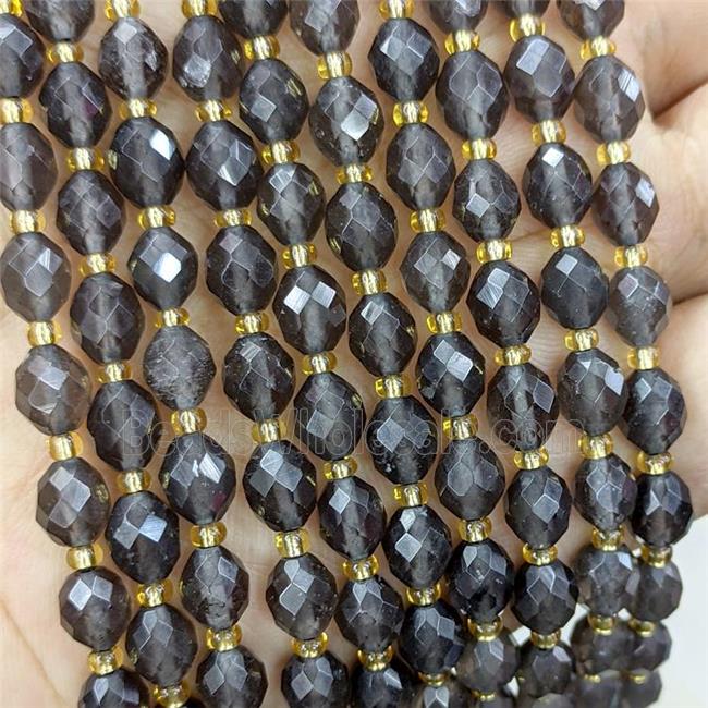 Smoky Quartz Beads Faceted Rice