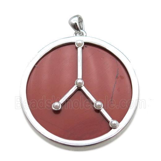 Red Jasper Cancer pendant, circle