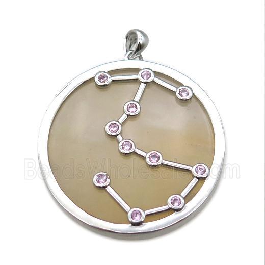 yellow Jade Scorpio pendant, circle