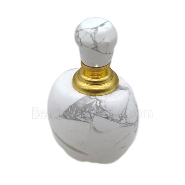 white Howlite Turquoise perfume bottle charm without hole