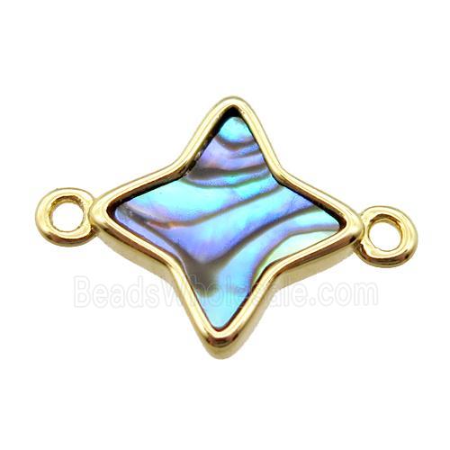 Abalone Shell star connector, gold plated