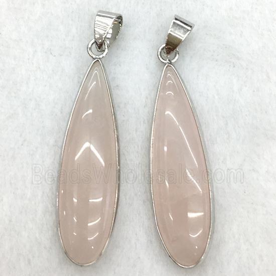 rose quartz teardrop pendant