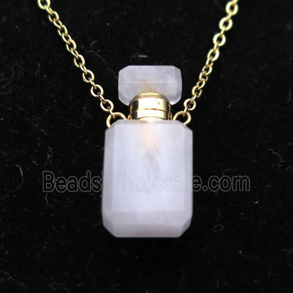 Rose Quartz perfume bottle Necklace