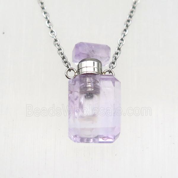 Amethyst perfume bottle Necklace