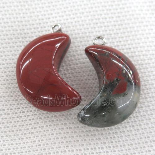 Red Jasper pendant, Crescent moon