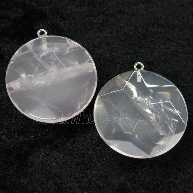 Clear Quartz circle pendant
