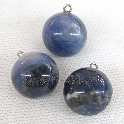 round blue Sodalite ball pendant