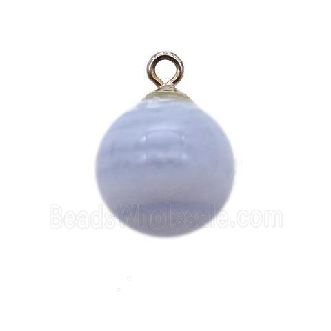 round Blue Lace Agate ball pendant