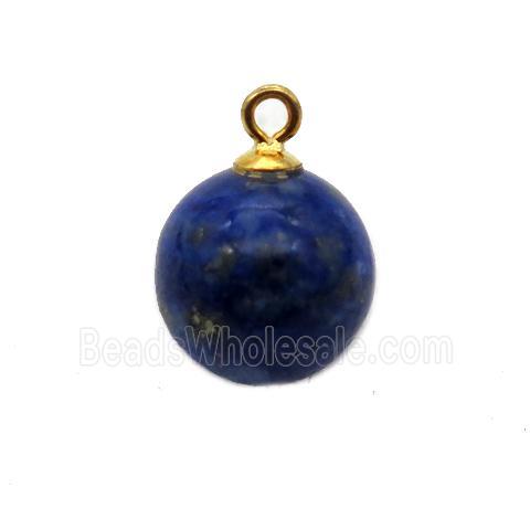 round blue Lapis Lazuli ball pendant