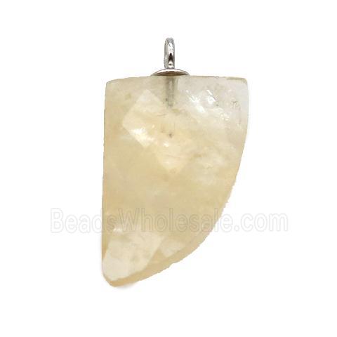 yellow Citrine pendant, faceted knife