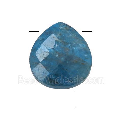 blue Apatite pendant, faceted teardrop