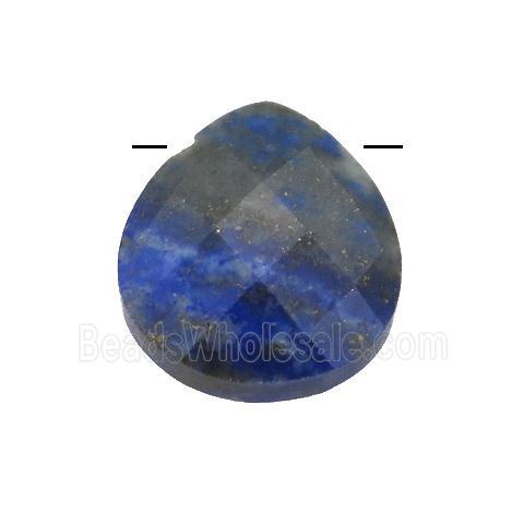 blue lapis pendant, faceted teardrop