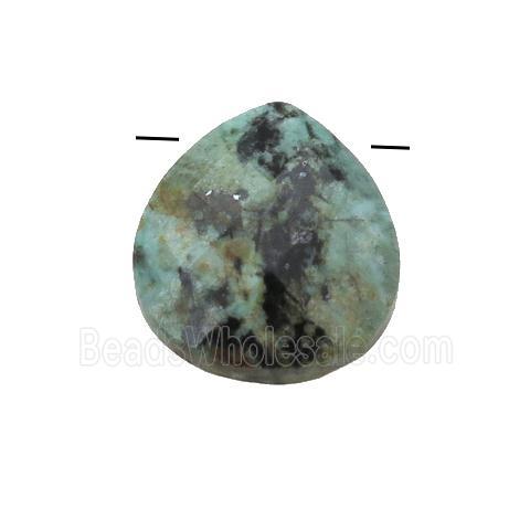 green African Turquoise pendant, faceted teardrop