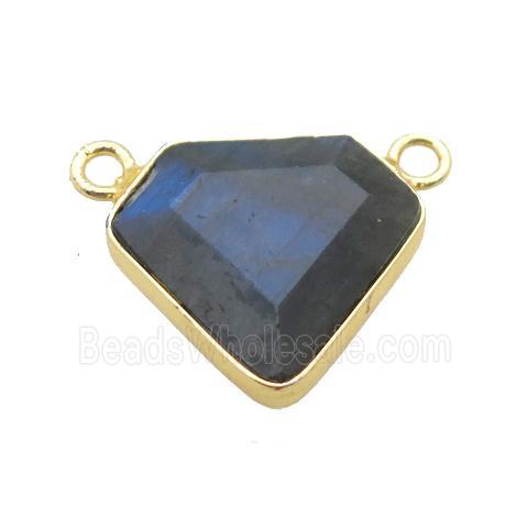 Labradorite polygon pendant with 2loops