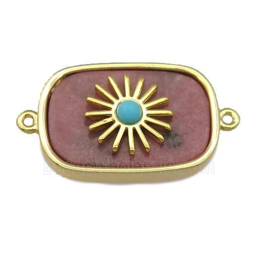 Rhodonite rectangle connector