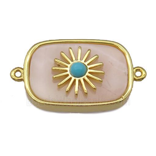 pink Queen Shell rectangle connector